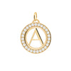 Letter & Diamond Pendant in 14k Gold (April)