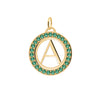 Letter & Emerald Pendant in 14k Gold (May)