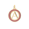 Letter & Ruby Pendant in 14k Gold (July)