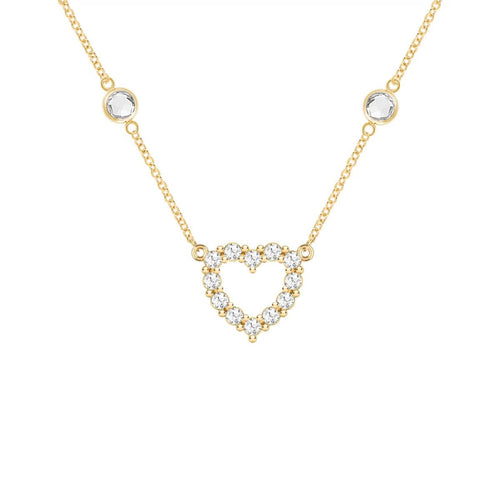 Rosecliff Small Diamond Heart & Petite 2 Birthstone Necklace