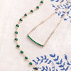 Rosecliff Emerald Bar Adelaide Mini Necklace in 14k Gold (May)