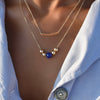 Bristol Bead Lapis Necklace in 14k Gold (September)