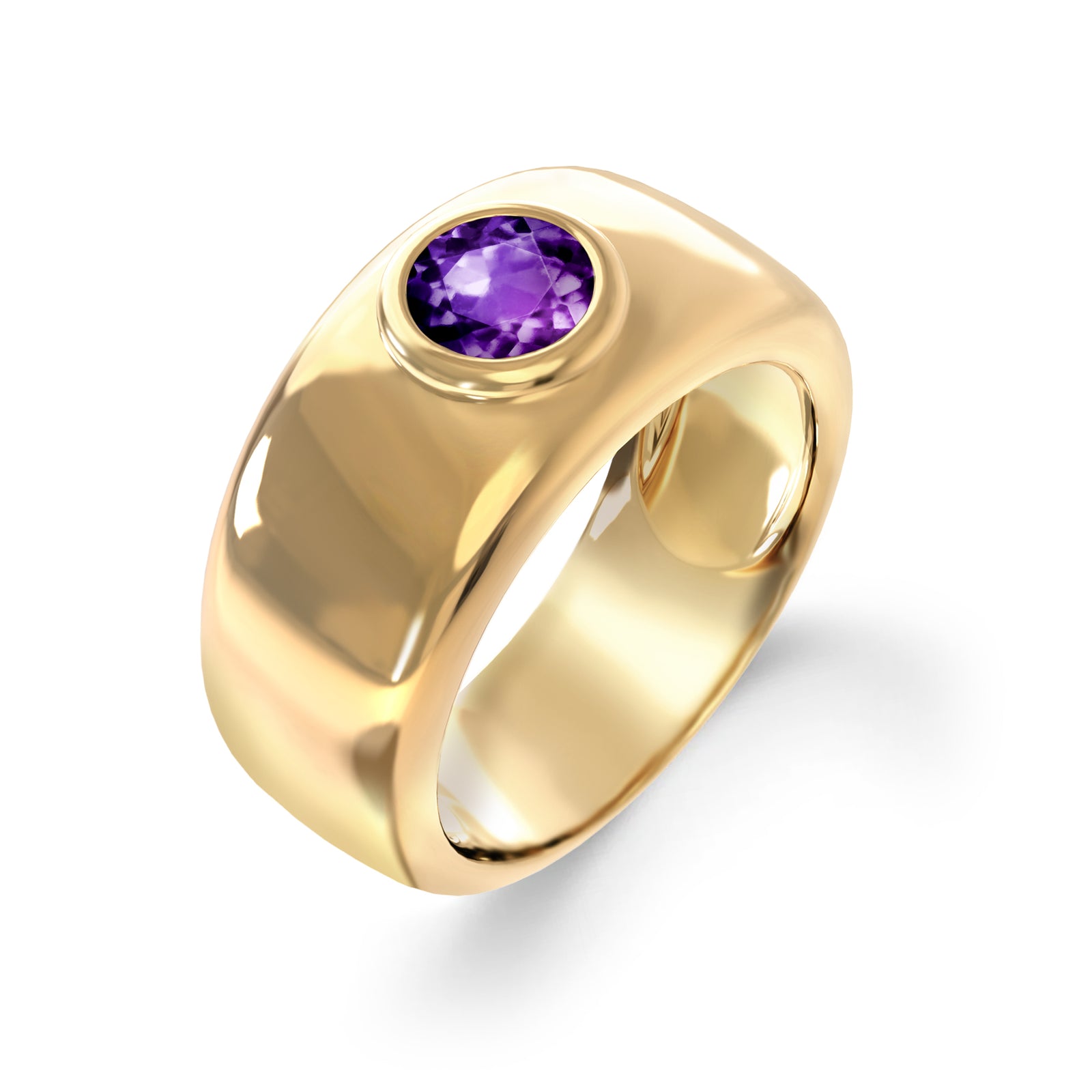 Jamestown Amethyst Band Ring in 14k Gold (February)