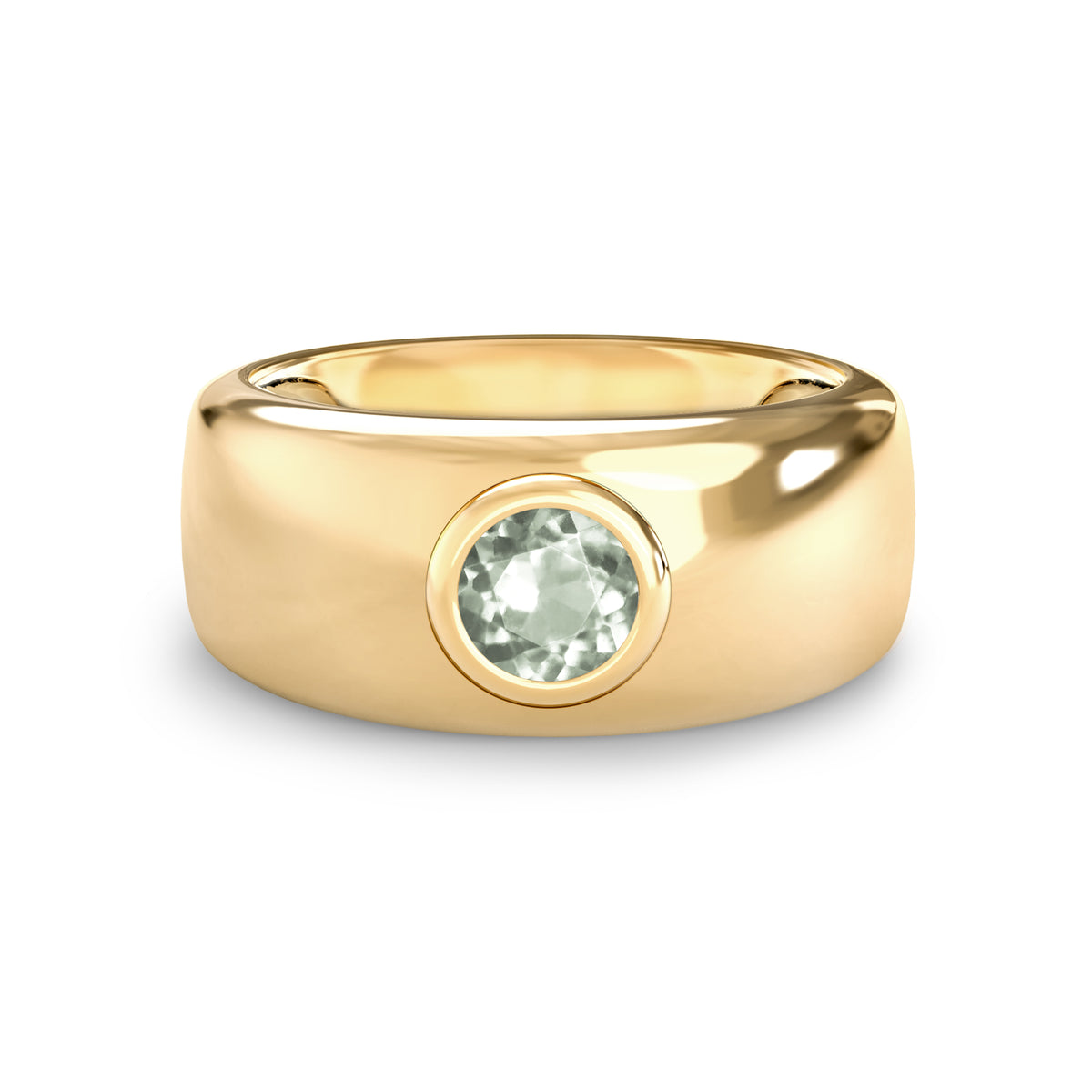 Jamestown Green Amethyst Band Ring in 14k Gold (February)