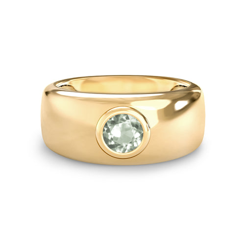 Jamestown Green Amethyst Band Ring in 14k Gold (February)