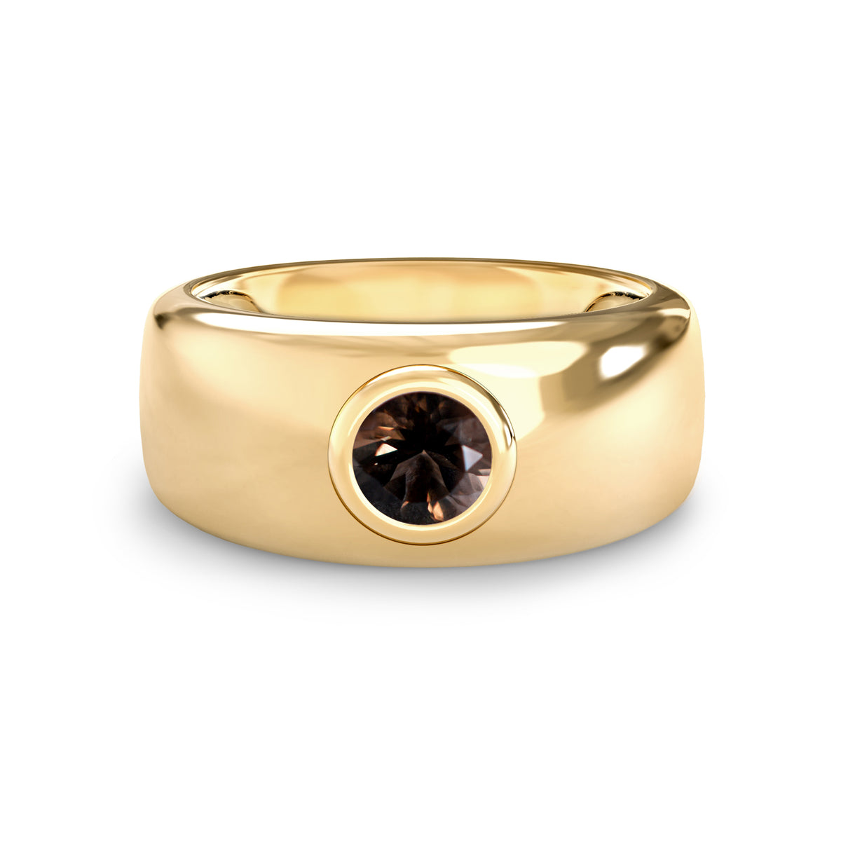 Jamestown Smoky Quartz Band Ring in 14k Gold (November)