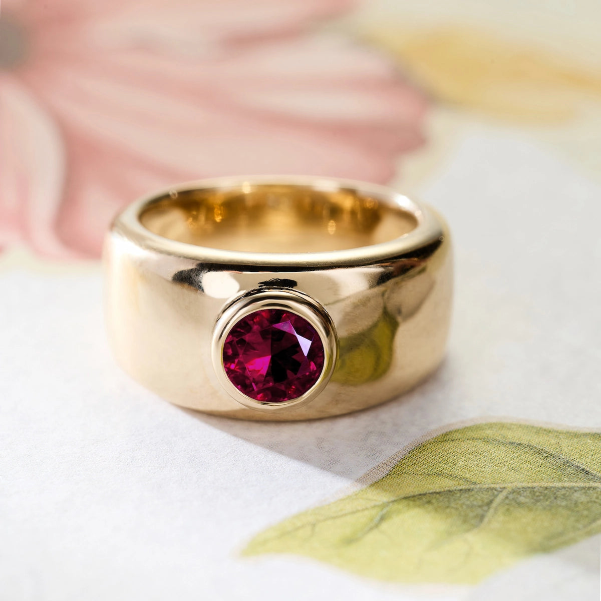 Jamestown Birthstone Band Ring in 14k Gold