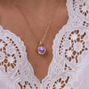 Jamestown Pink Sapphire Pendant with Diamond Bail in 14k Gold (October)