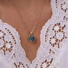 Jamestown Atlantic Blue Topaz Pendant with Diamond Bail in 14k Gold (December)