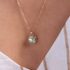 Jamestown Green Amethyst Pendant in 14k Gold (February)