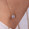 Jamestown Rose de France Amethyst Pendant in 14k Gold (February)