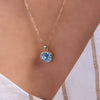 Jamestown Aquamarine Pendant in 14k Gold (March)