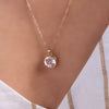 Jamestown Blush Sapphire Pendant in 14k Gold (October)