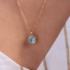 Jamestown Nantucket Blue Topaz Pendant in 14k Gold (December)