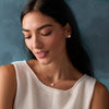 Jamestown Rose Quartz Solitaire Necklace in 14k Gold (October)