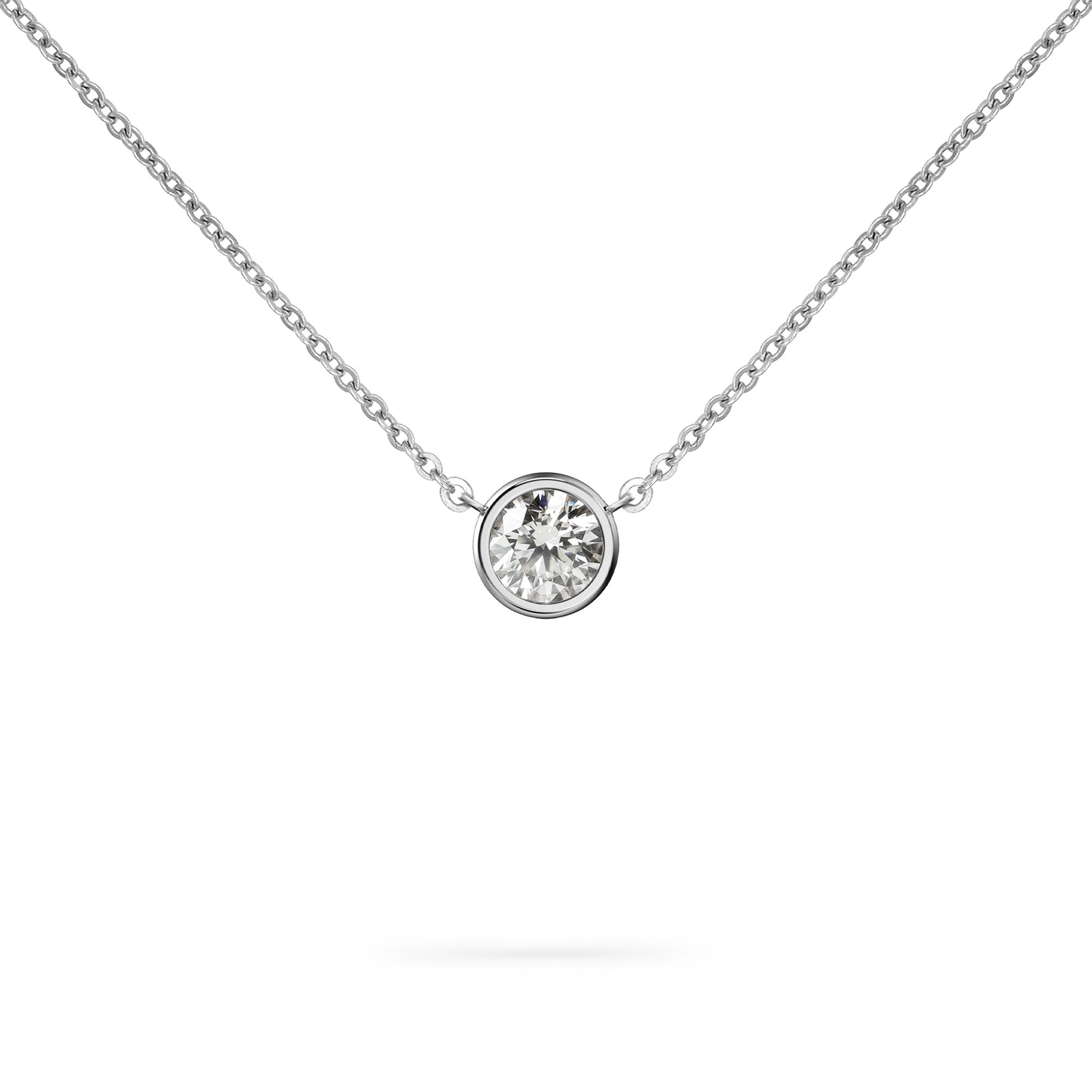Jamestown White Topaz Solitaire Necklace in 14k Gold (April)