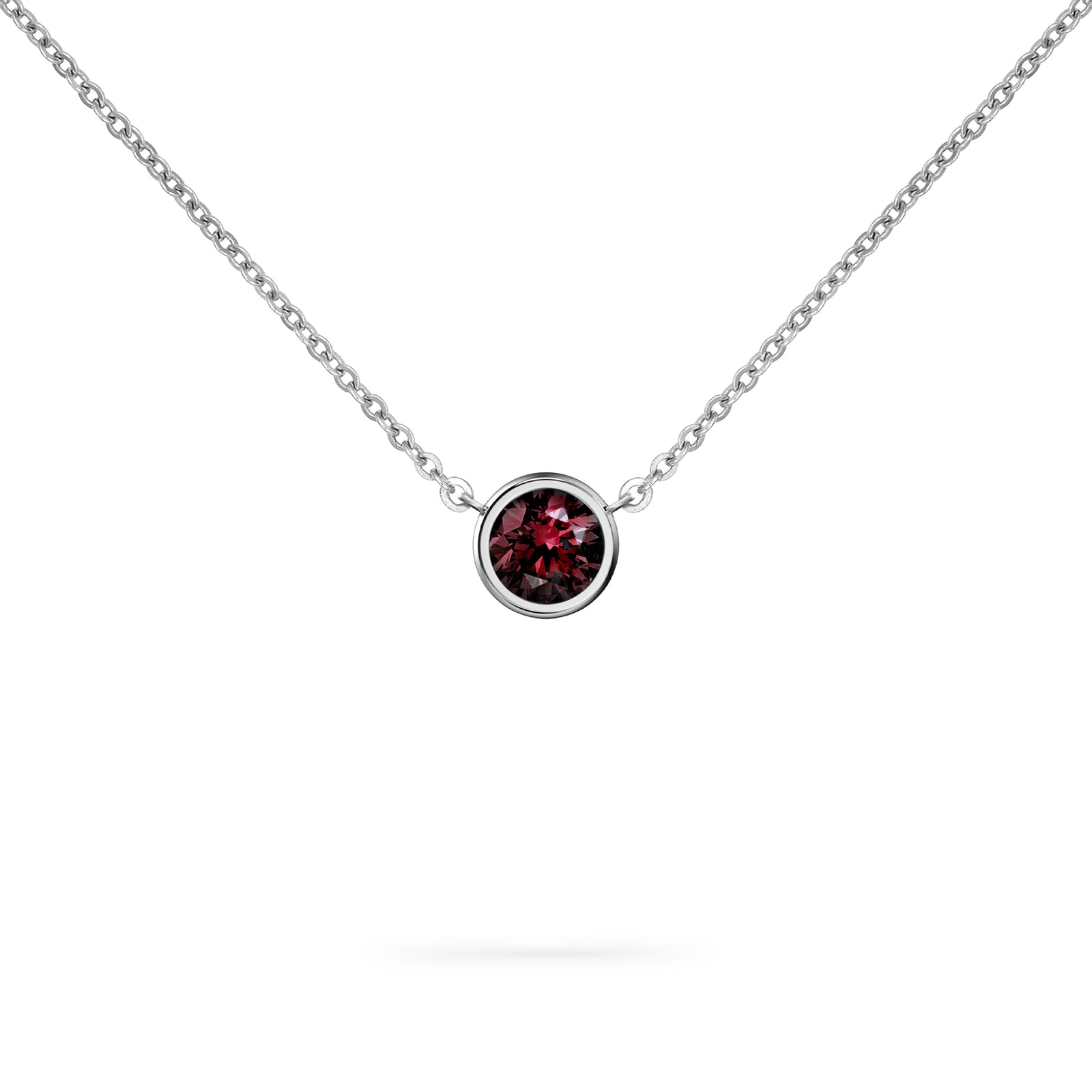 Jamestown Ruby Solitaire Necklace in 14k Gold (July)