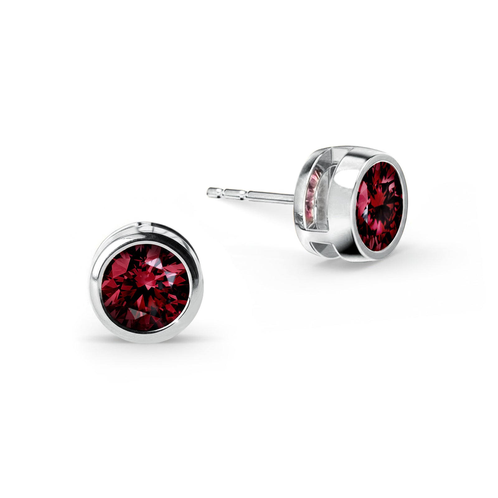 Jamestown Ruby Stud Earrings in 14k Gold (July)
