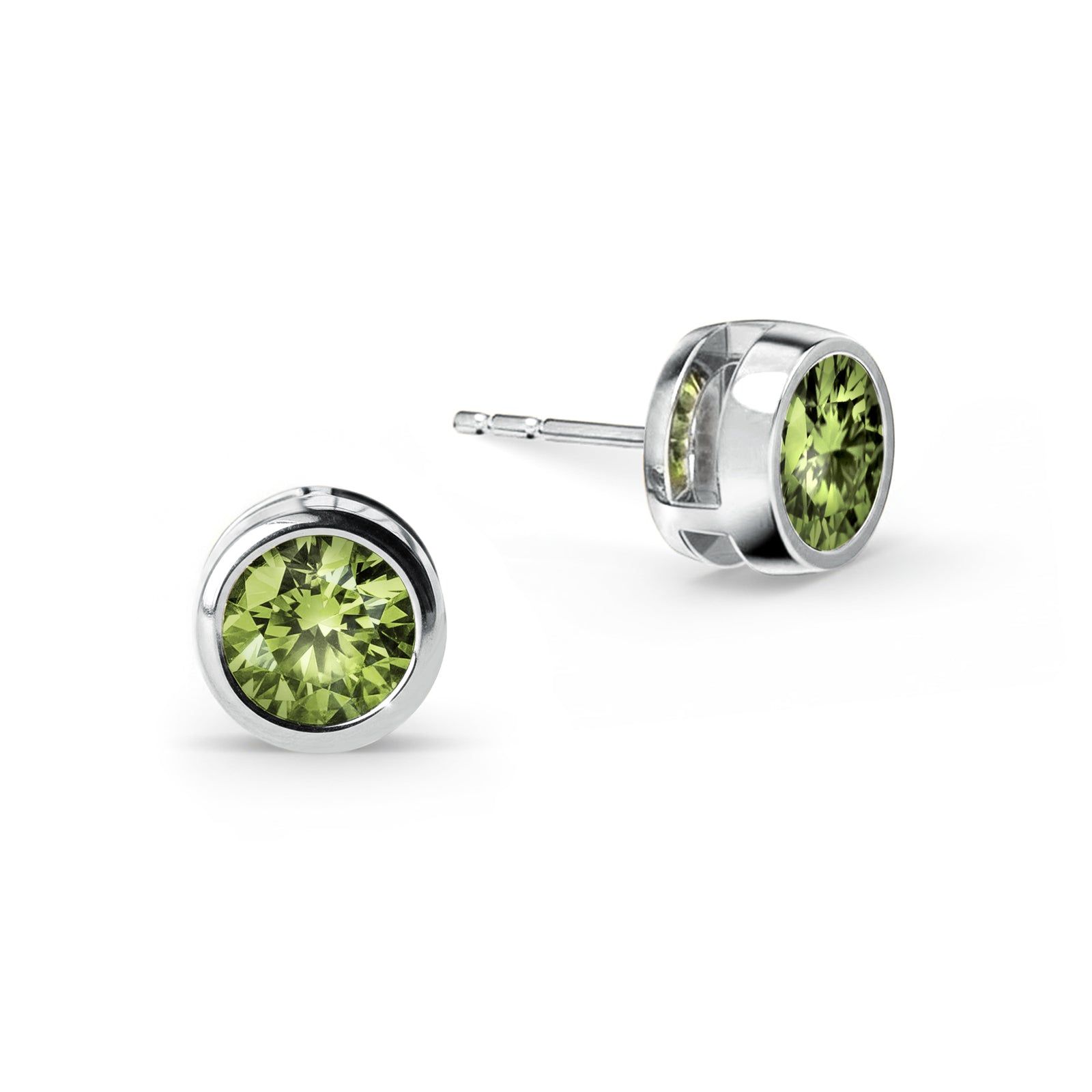 Jamestown Peridot Stud Earrings in 14k Gold (August)