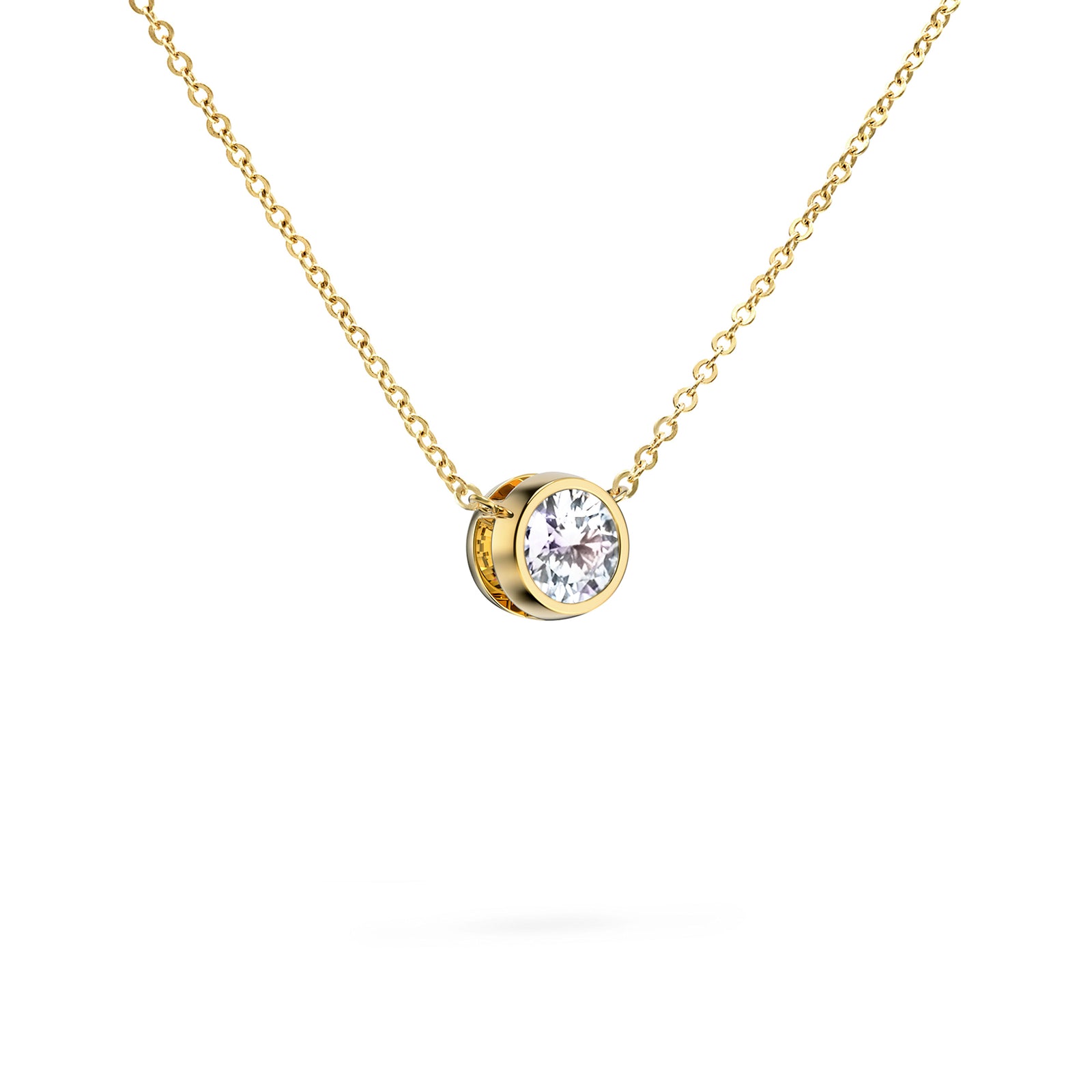 Jamestown Birthstone Solitaire Necklace in 14k Gold