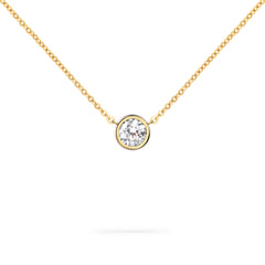 Jamestown Diamond Solitaire Necklace in 14k Gold (April)