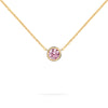Jamestown Pink Sapphire Solitaire Necklace in 14k Gold (October)