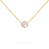 Jamestown Rose Quartz Solitaire Necklace in 14k Gold (October)