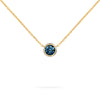 Jamestown Atlantic Blue Topaz Solitaire Necklace in 14k Gold (December)