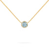 Jamestown Nantucket Blue Topaz Solitaire Necklace in 14k Gold (December)
