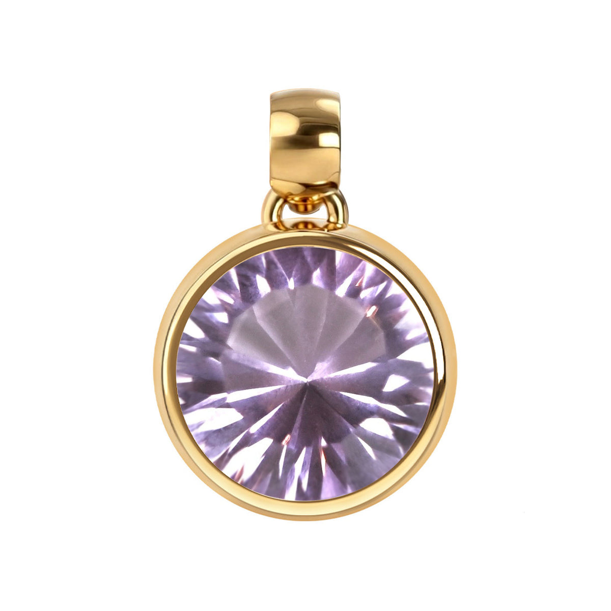 Jamestown Rose de France Amethyst Pendant in 14k Gold (February)
