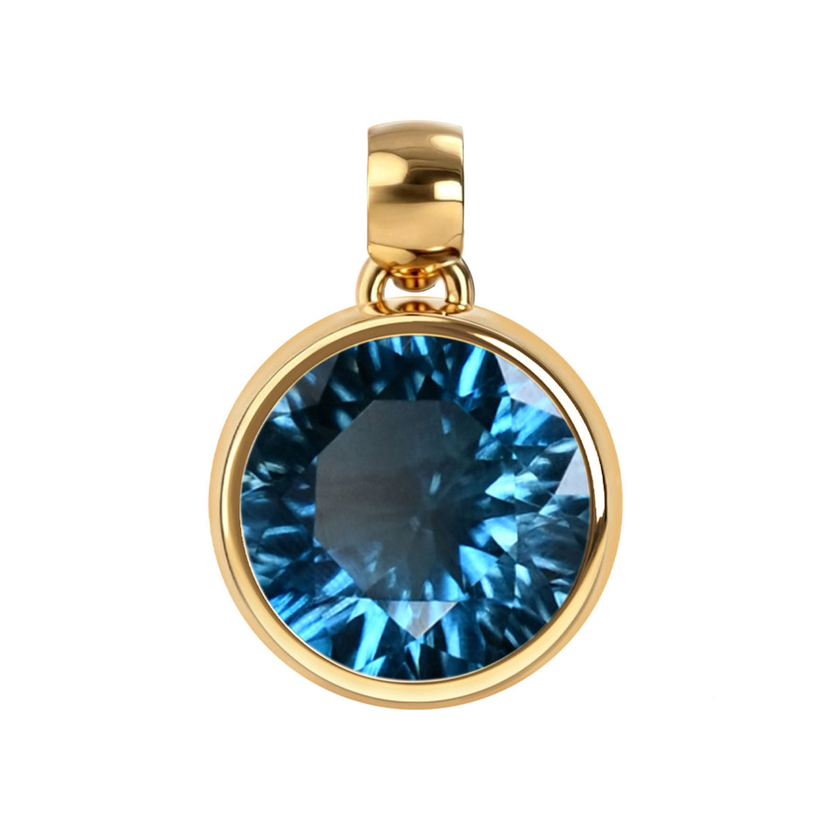 Jamestown Atlantic Blue Topaz Pendant in 14k Gold (December)
