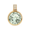 Jamestown Green Amethyst Pendant with Diamond Bail in 14k Gold (February)
