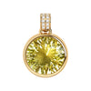 Jamestown Lemon Verbena Quartz Pendant with Diamond Bail in 14k Gold (August)