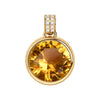 Jamestown Citrine Pendant with Diamond Bail in 14k Gold (November)