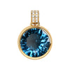 Jamestown Atlantic Blue Topaz Pendant with Diamond Bail in 14k Gold (December)