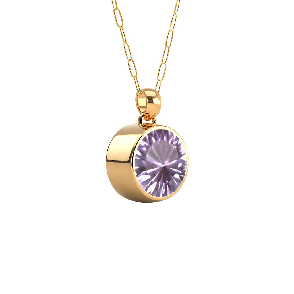 Jamestown Rose de France Amethyst Pendant in 14k Gold (February)