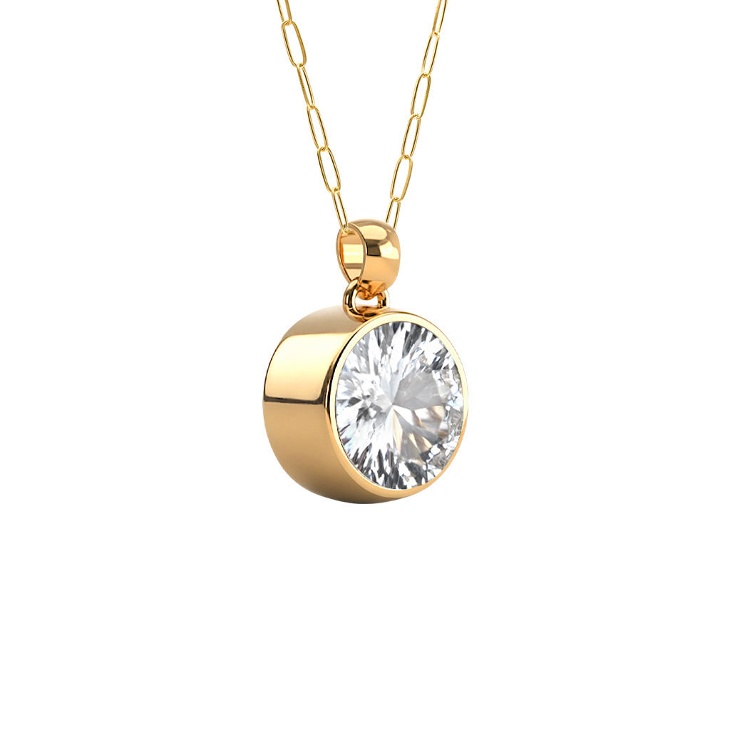 Jamestown White Topaz Pendant in 14k Gold (April)