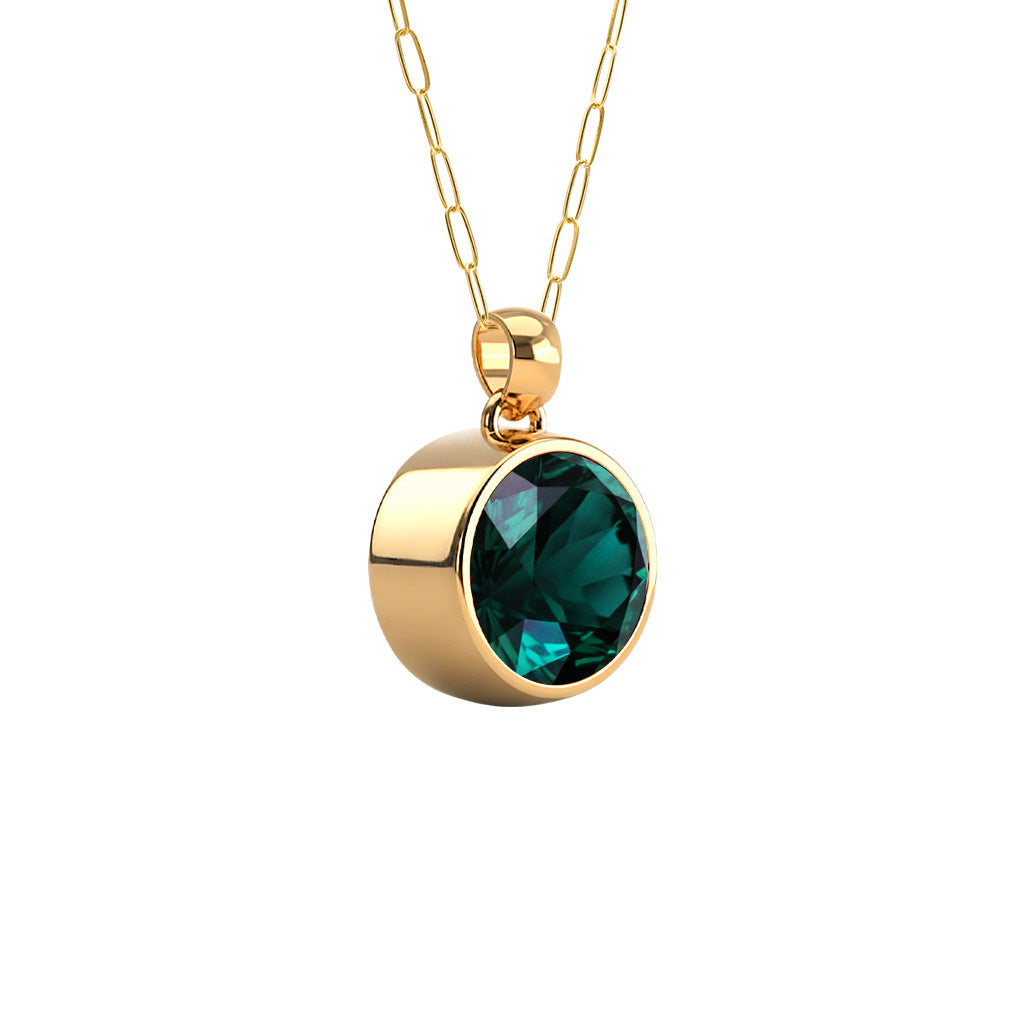 Jamestown Emerald Pendant in 14k Gold (May)
