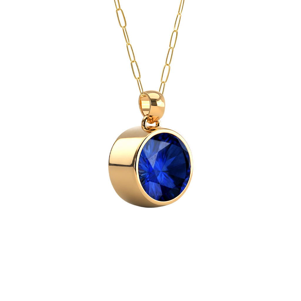 Jamestown Sapphire Pendant in 14k Gold (September)