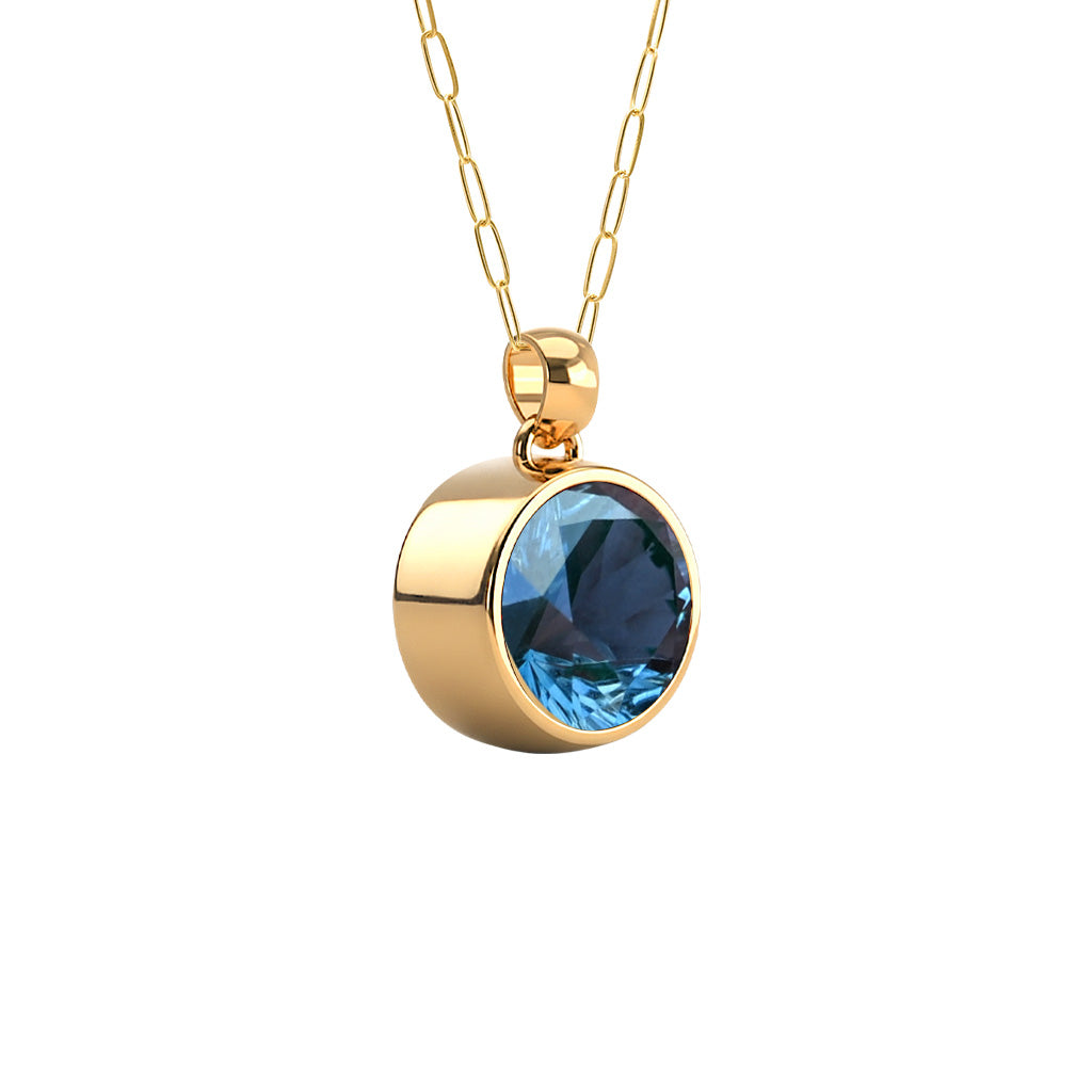 Jamestown Atlantic Blue Topaz Pendant in 14k Gold (December)