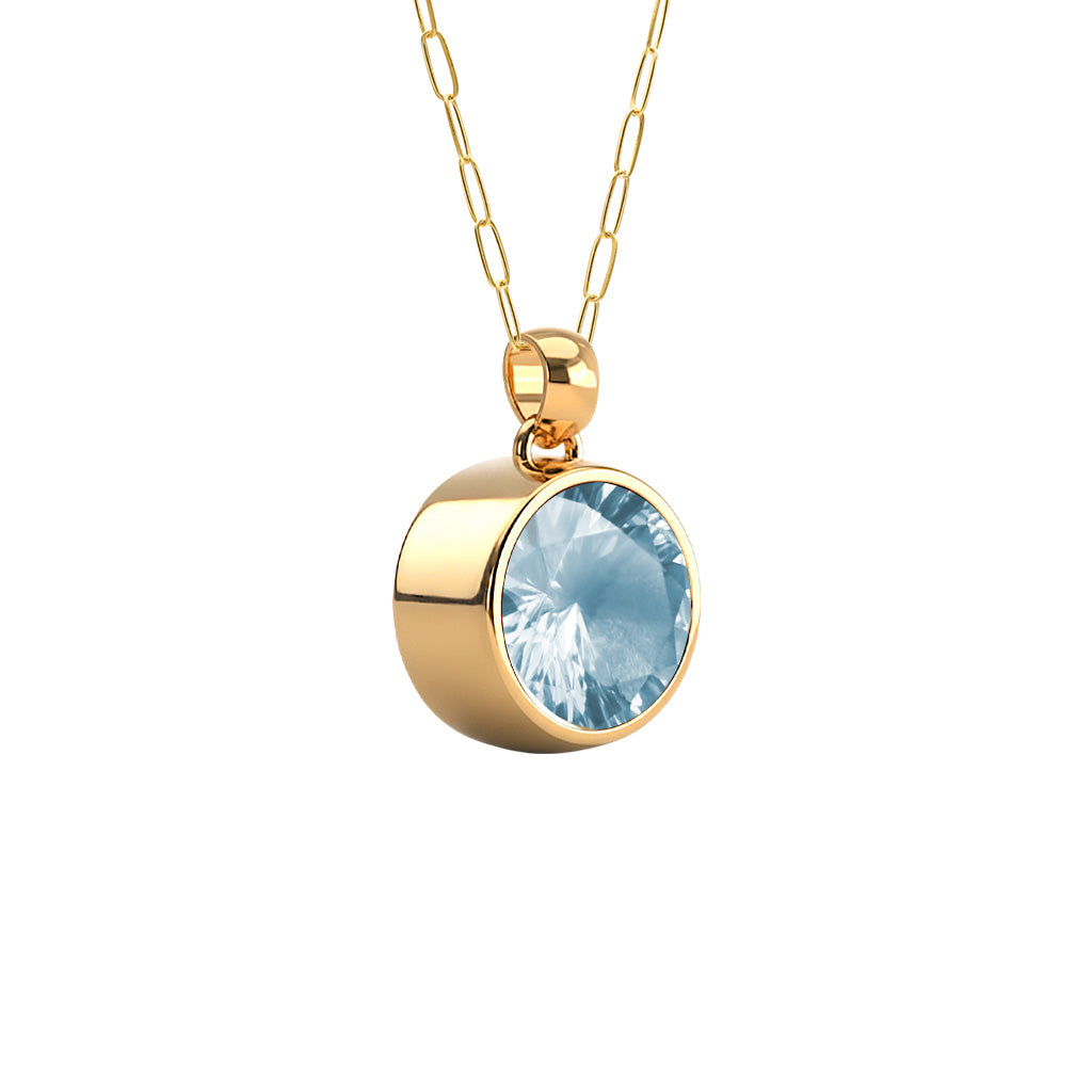 Jamestown Nantucket Blue Topaz Pendant in 14k Gold (December)