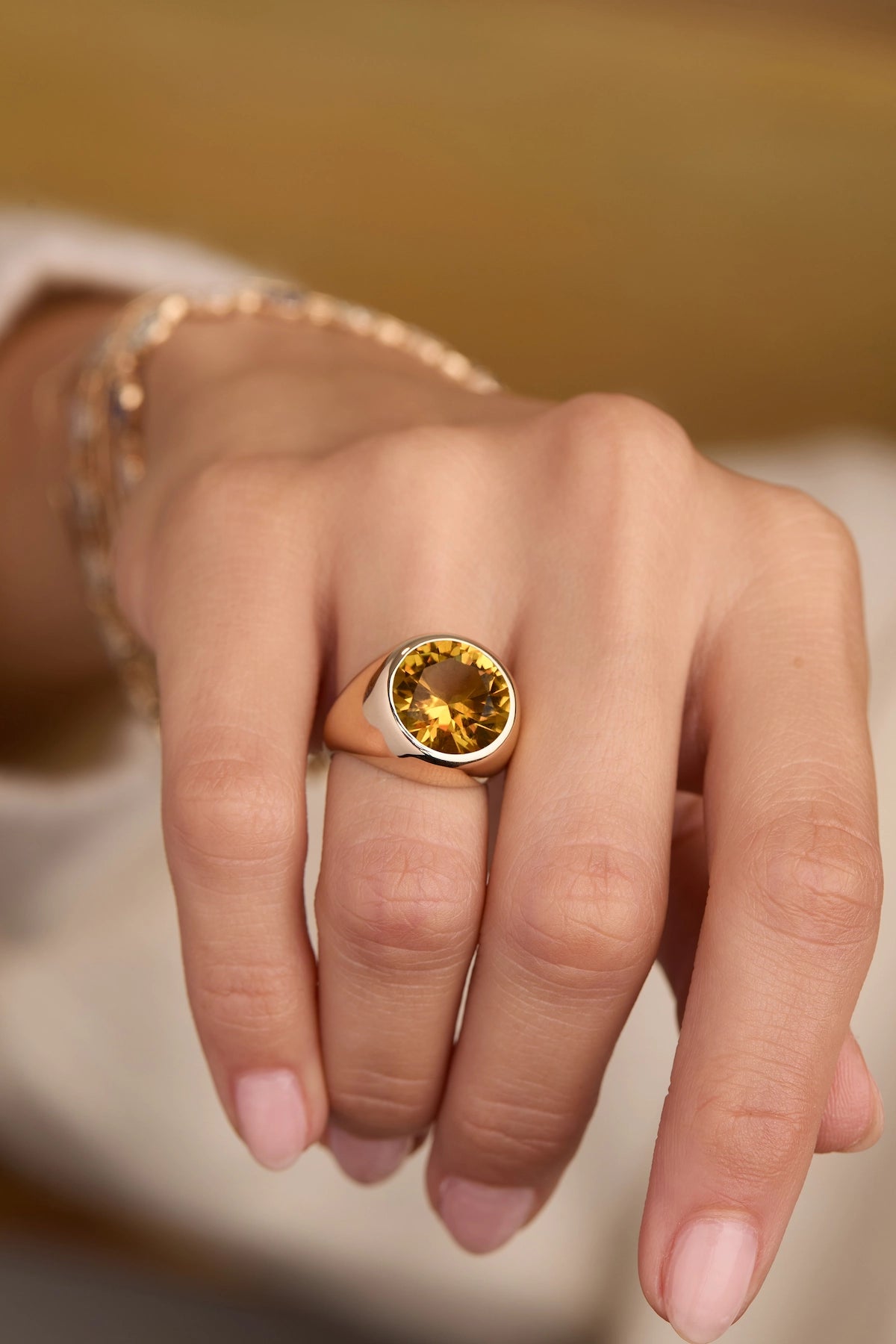 Jamestown Citrine Ring in 14k Gold (November)