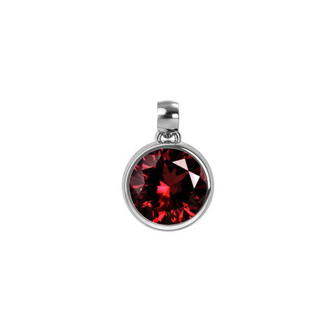 Jamestown Garnet Pendant in 14k Gold (January) - White Gold