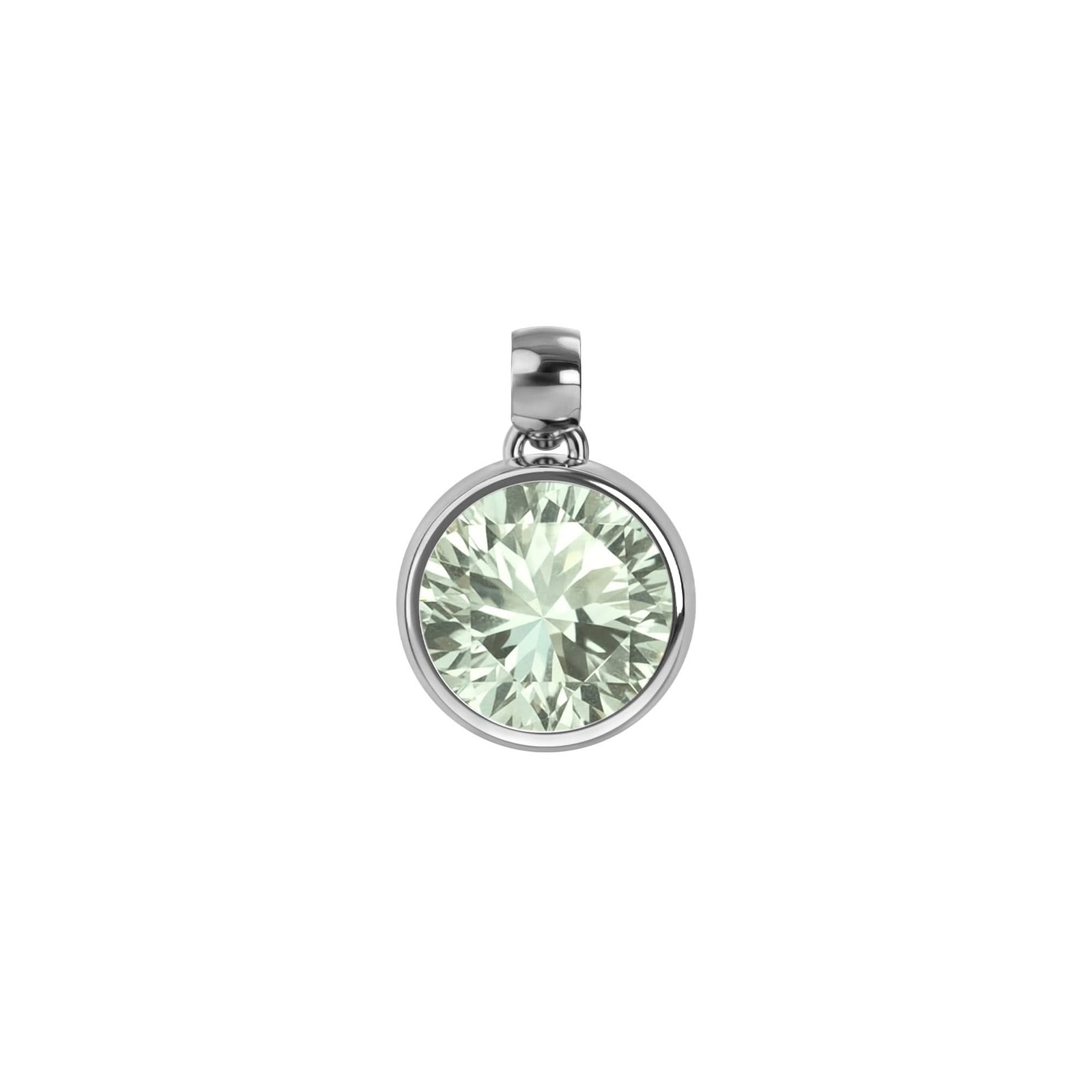 Jamestown Green Amethyst Pendant in 14k Gold (February)