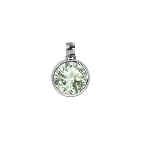 Jamestown Green Amethyst Pendant in 14k Gold (February) - White Gold