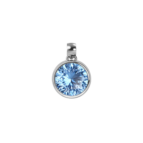 Jamestown Aquamarine Pendant in 14k Gold (March) - White Gold