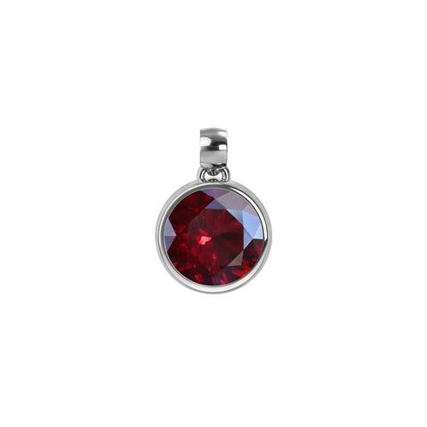 Jamestown Ruby Pendant in 14k Gold (July) - White Gold