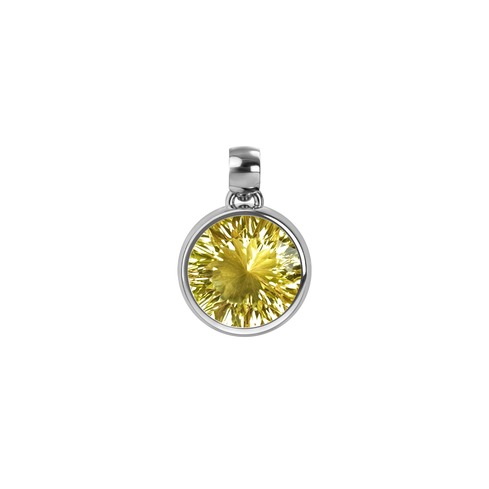 Jamestown Lemon Verbena Quartz Pendant in 14k Gold (August)