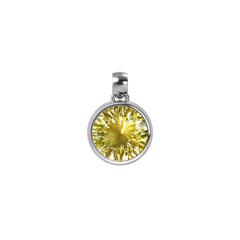 Jamestown Lemon Verbena Quartz Pendant in 14k Gold (August) - White Gold