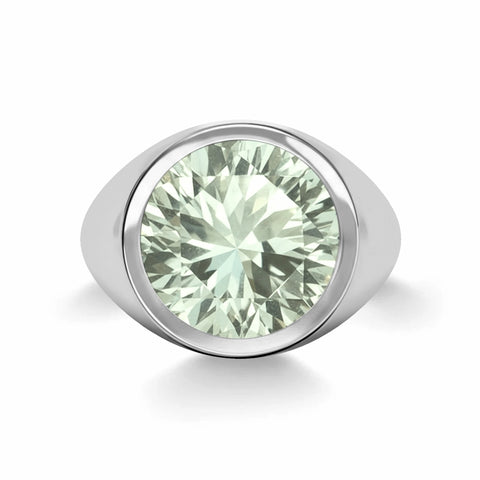 Jamestown Green Amethyst Ring in 14k Gold (February) - White Gold